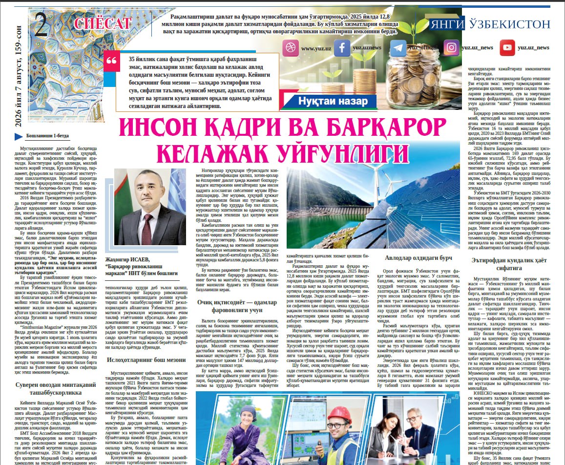 Гармония человеческого достоинства и устойчивого будущего